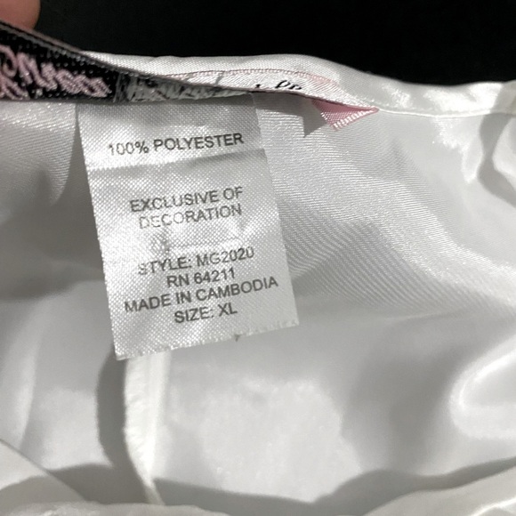 Vintage Linea Donatella Satin Bead Lace Maxi Slip Babydoll Dress White Dollcore - Picture 9 of 13